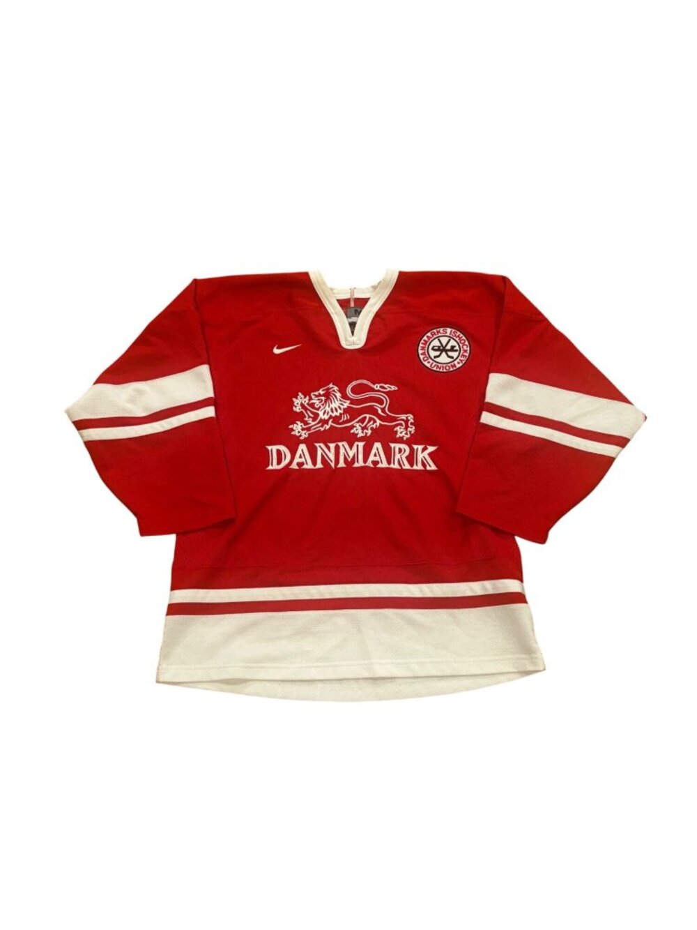 Rare Vintage Nike Denmark Ice Hockey National Team Jersey Red Men's Medium